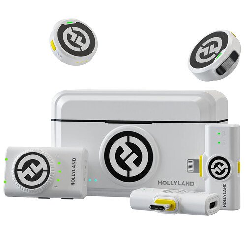 Hollyland LARK M2 DUO 2-Person Wireless Combo Microphone System (2.4 GHz, Ivory White)