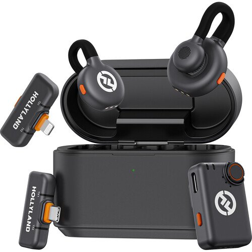 Hollyland LARK M2S Ultimate Combo | Sistema de Micrófono Inalámbrico para Cámara, USB-C y Lightning